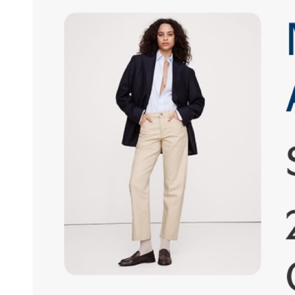 Banana Republic Mid-Rise Straight Denim Ankle Jeans